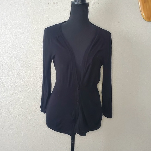 White House Black Market Women Black Light Cardigan Short Length Size: Medium - Picture 1 of 3